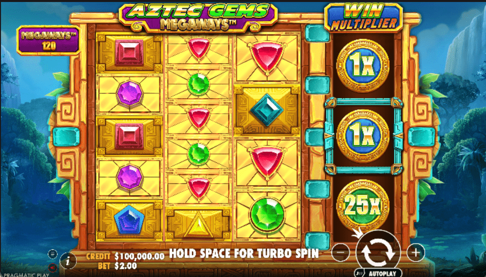 Aztec Gems Megaways Gameplay 1